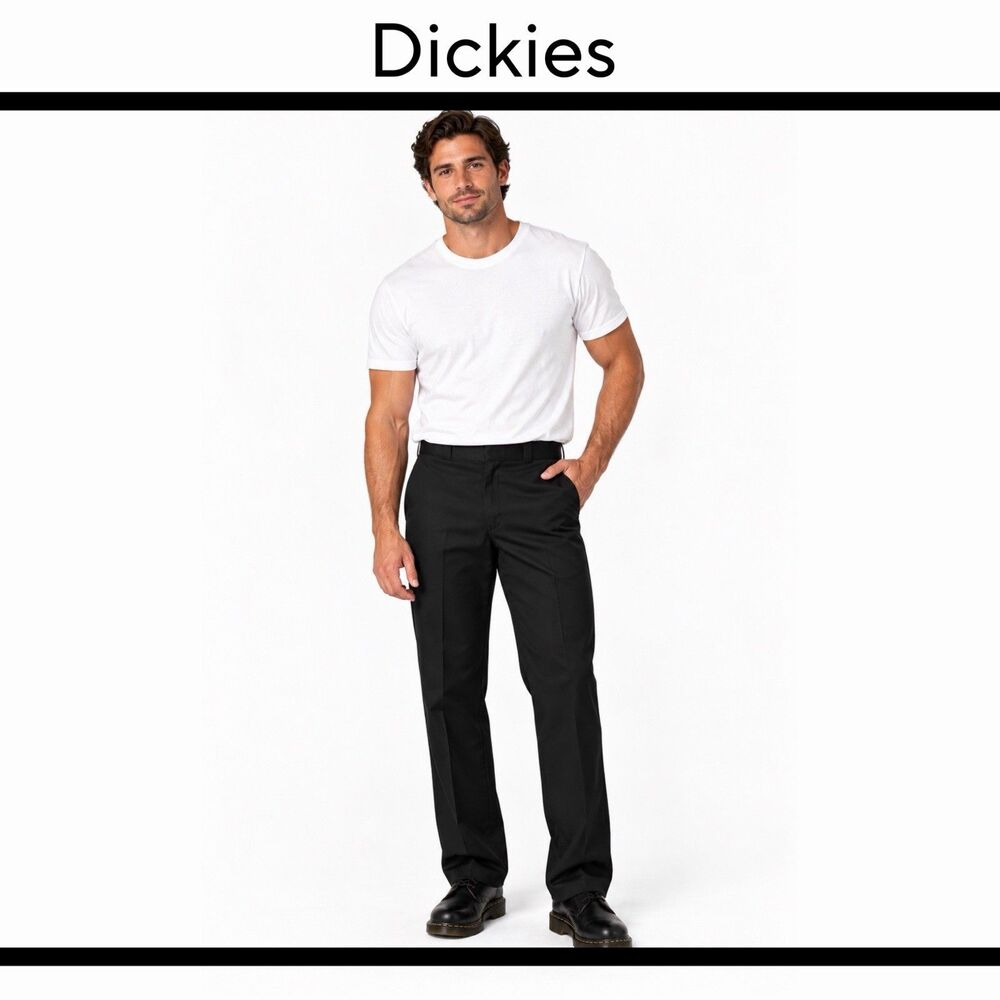 Dickies Men’s Flex 11874 Work Pant Original Fit Flex Fabric Black 32X30